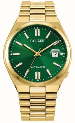 Citizen Tsuyosa automático / mostrador verde sunray / pulseira de aço inoxidável dourado NJ0152-51X