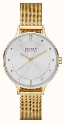 Skagen Relógio feminino anita com pulseira folheada a ouro SKW2150