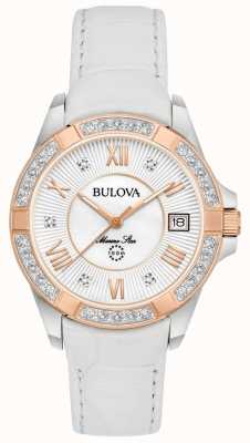 Bulova Womans marinho estrela diamante branco 98R233