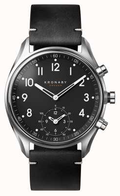 Kronaby 43mm ápice bluetooth pulseira de couro preto a1000-1399 S1399/1