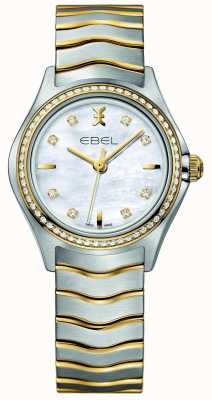 EBEL Relógio cravejado de diamantes em dois tons feminino 1216351
