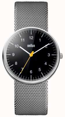 Braun Relógio pulseira de malha de aço unissex BN0021BKSLMHG