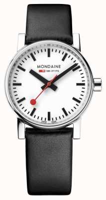 Mondaine Relógio Evo2 com pulseira de couro vegano preto de 30 mm MSE.30110.LBV
