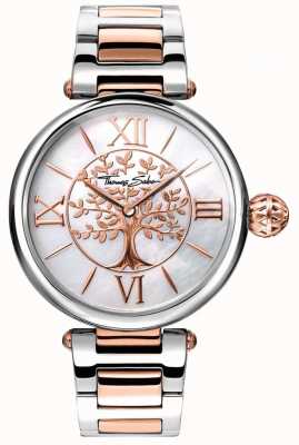 Thomas Sabo Relógio feminino de glam e soul karma - ouro rosa e prata WA0315-272-213-38