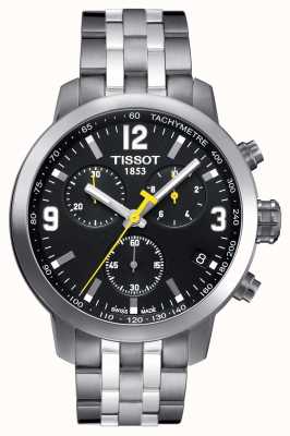 Tissot Prc 200 masculino, cronógrafo, discagem preta de dois tons T0554171105700