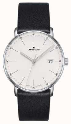 Junghans Relógio de couro preto de quartzo 41/4884.00