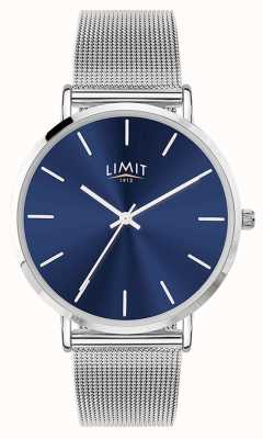 Limit Relógio masculino com mostrador em malha de aço inoxidável azul 6310.37