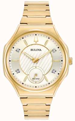 Bulova | curv | mulheres | pulseira em ouro | 97P136