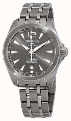 Certina Relógio masculino de ação ds, pulseira de titânio cinza com mostrador C0328514408700