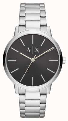 Armani Exchange Masculino | mostrador preto | pulseira de aço inoxidável AX2700