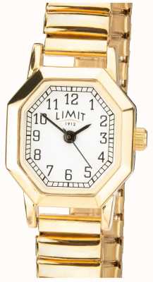 Limit | pulseira expansível em tom de ouro feminino | mostrador branco | 6498