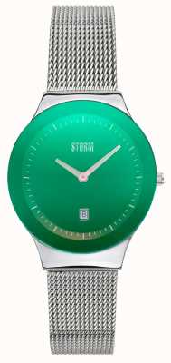 STORM | mini sotec lazer verde | pulseira de malha de aço inoxidável | 47383/LG