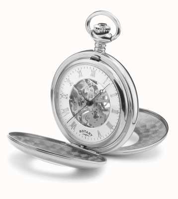 Rotary Relógio de bolso masculino com corda manual de prata incluindo corrente MP00712/01