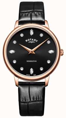 Rotary | kensington feminino | mostrador preto cristal | LS05174/04