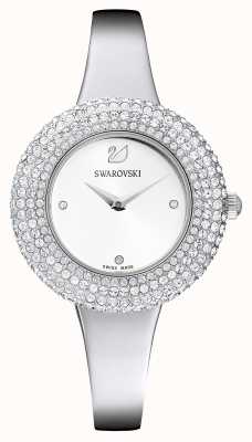 Swarovski | rosa de cristal | pulseira de aço inoxidável | mostrador branco | 5483853