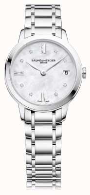 Baume & Mercier Classima diamante quartzo (31 mm) mostrador em madrepérola / pulseira em aço inoxidável M0A10326