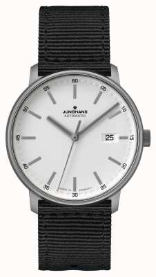Junghans Formulário a | titan | automático | pulseira de nato preta | mostrador branco 027/2000.00