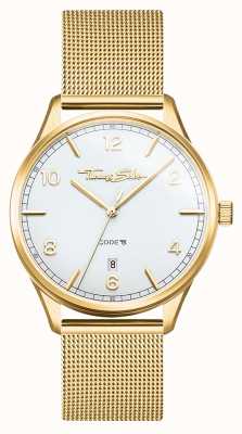 Thomas Sabo | glamour e alma | pulseira de malha de ouro para senhora | mostrador branco WA0361-264-202-36