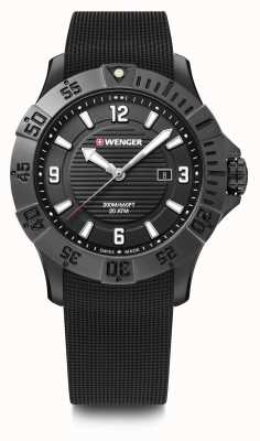 Wenger Seaforce 43mm | pulseira de borracha preta | mostrador preto | 01.0641.134