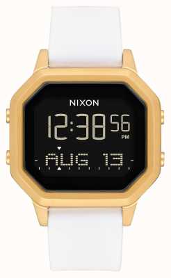 Nixon Siren ss | ouro / branco | digital | pulseira de silicone branca A1211-508-00