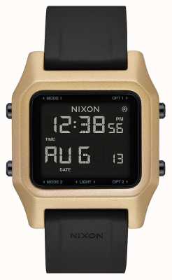 Nixon Grampo | preto / ouro | digital | pulseira de silicone preta A1309-010-00
