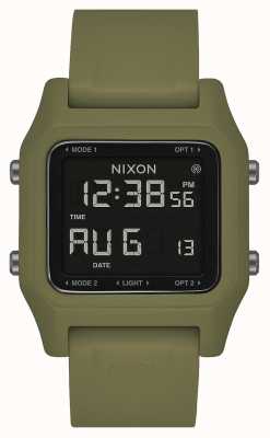 Nixon Grampo | azeitona | digital | pulseira de silicone verde oliva A1309-333-00