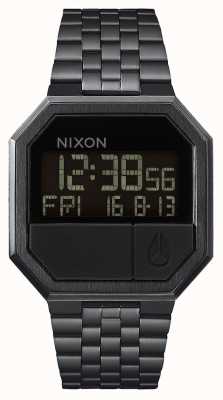 Nixon Executar novamente | tudo preto | digital | pulseira de aço ip preto A158-001-00