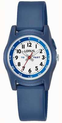 Professor de tempo infantil Lorus com relógio de pulseira de silicone azul R2355NX9