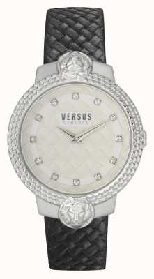 Versus Versace | mulheres | mouffetard | pulseira de couro preta | mostrador branco | VSPLK1120