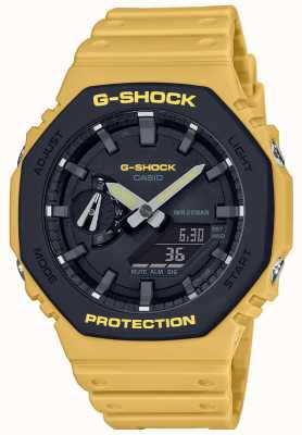 Casio | g-shock | núcleo de carbono | moldura em camadas | pulseira de borracha amarela | GA-2110SU-9AER