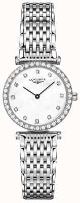 LONGINES Feminino | a grande clássica | mostrador branco diamante | aço inoxidável L43410806