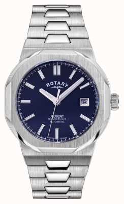 Rotary | masculino | regente | automático | mostrador azul | pulseira de aço inoxidável GB05410/05