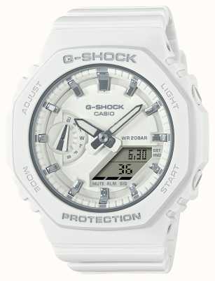 Casio G-shock de tamanho médio | pulseira de resina branca | mostrador branco GMA-S2100-7AER