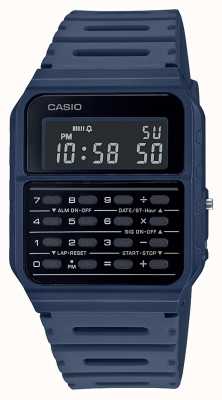 Casio Relógio retro calculadora | pulseira de resina azul | mostrador preto CA-53WF-2BEF