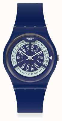 Swatch N-igma navy | pulseira de silicone da marinha | mostrador azul GN727