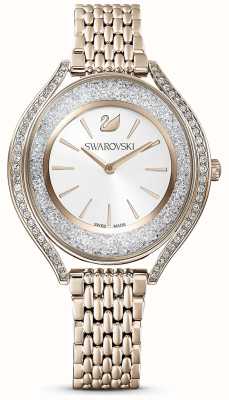 Swarovski | aura cristalina | mulheres | pulseira de ouro em aço inoxidável | mostrador branco | 5519456