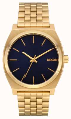 Nixon contador de tempo | todo ouro / índigo | pulseira de ouro ip | mostrador índigo A045-2033