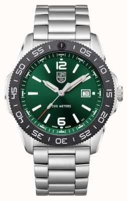 Luminox Pacífico mergulhador | mostrador verde | pulseira de aço inoxidável XS.3137