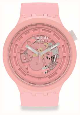 Swatch Big bold próximo c-rosa | pulseira de silicone rosa pálido SB03P100