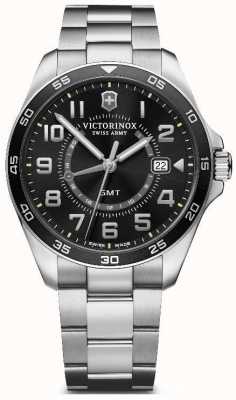 Victorinox | força de campo gmt | pulseira de aço inoxidável | mostrador preto | 241930