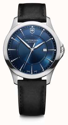 Victorinox | aliança | homens | pulseira de couro preto | mostrador azul 241906