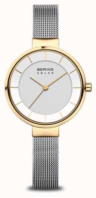 Bering Relógio solar feminino ouro / prata 14631-024