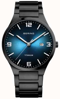 Bering Relógio masculino de titânio folheado a preto 15240-727