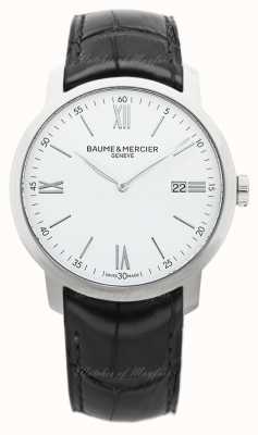 Baume & Mercier Quartzo Classima (42 mm) mostrador branco / pulseira em couro de novilho preto M0A10414