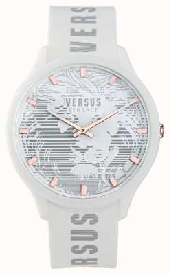 Versus Versace Relógio masculino domus branco com pulseira de silicone VSP1O0421