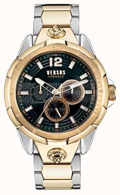 Versus Versace Relógio masculino de aço inoxidável dual tom runyon VSP1L0421