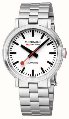 Mondaine Sbb o mostrador branco automático original (41 mm) / pulseira de aço inoxidável MST.4161B.SJ