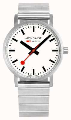 Mondaine Metal clássico 36mm | pulseira em aço inoxidável | mostrador branco A660.30314.16SBJ