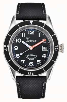 Squale Sub-39 | árabe negro | mostrador preto | pulseira de couro preta SUB-39MON