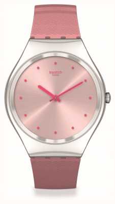 Swatch Ironia da pele | rose-moiré | pulseira de silicone rosa SYXS135